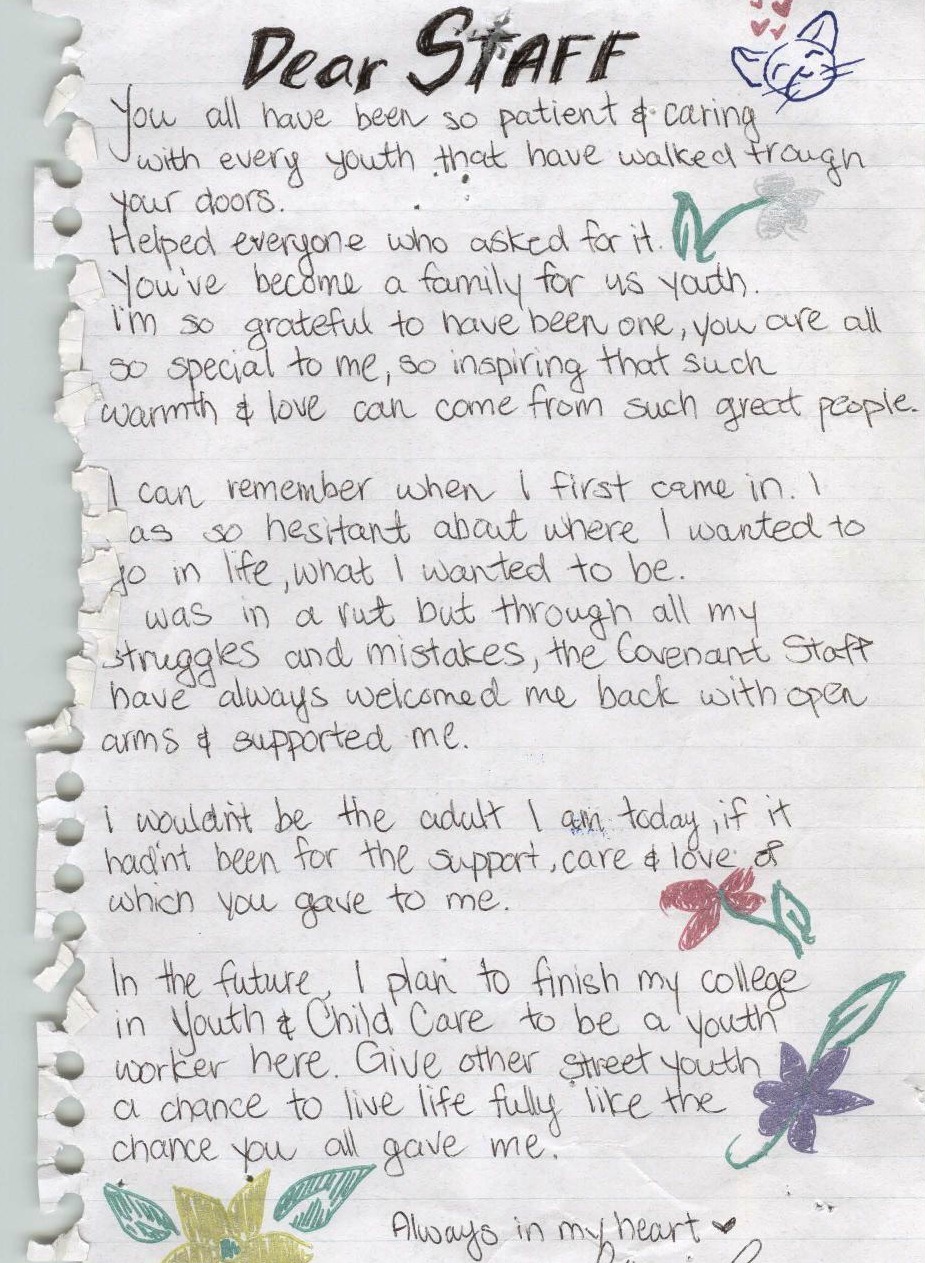 A beautiful thank you letter from a young person